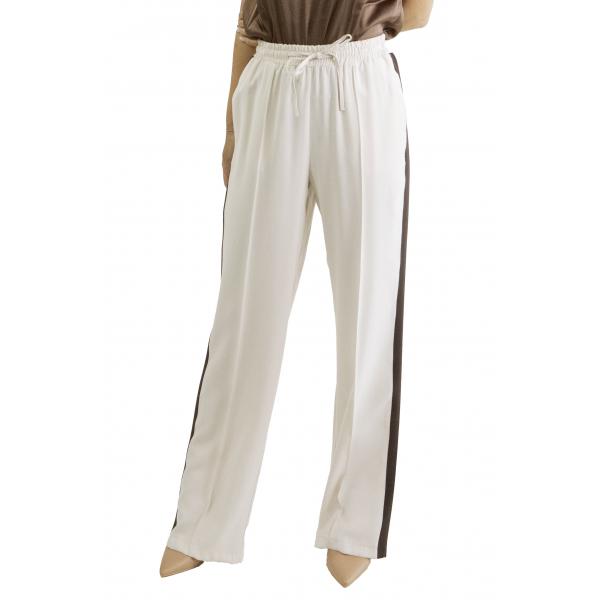 Pantalone in viscosa con coulisse e banda laterale  Options 